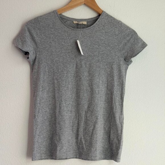 Madewell Essential Slim Tee in Lightweight Cotton in Hthr Medium Grey, Size XXS - Picture 5 of 9